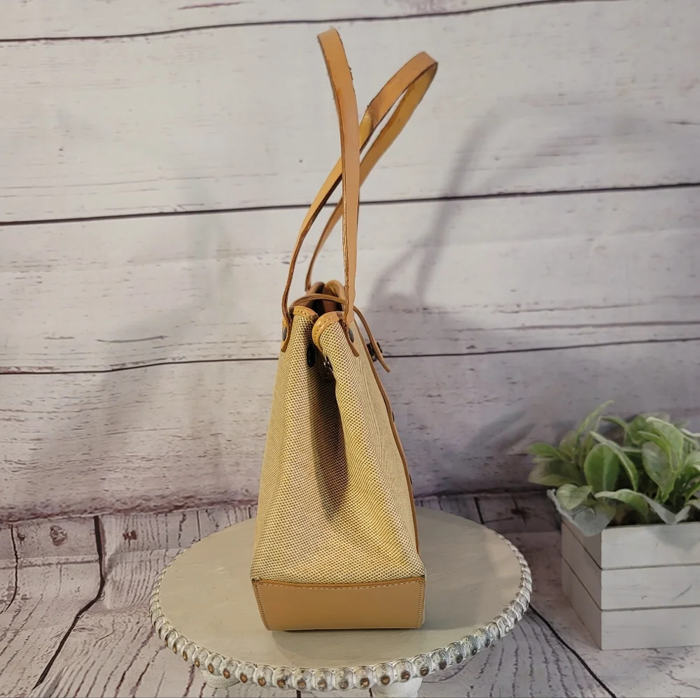 RARE Frédéric Fekkai Made in Italy Leather & Woven Raffia Handbag